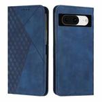 For Google Pixel 8 Diamond Pattern Skin Feel Magnetic Leather Phone Case(Blue)