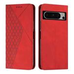 For Google Pixel 8 Pro Diamond Pattern Skin Feel Magnetic Leather Phone Case(Red)
