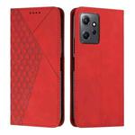 For Xiaomi Redmi Note 12 4G Global Diamond Pattern Skin Feel Magnetic Leather Phone Case(Red)