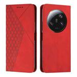 For Xiaomi 13 Ultra Diamond Pattern Skin Feel Magnetic Leather Phone Case(Red)