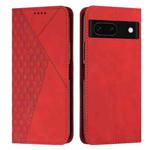 For Google Pixel 8a Diamond Pattern Skin Feel Magnetic Leather Phone Case(Red)