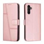 For Samsung Galaxy A24 4G Stitching Calf Texture Buckle Leather Phone Case(Rose Gold)