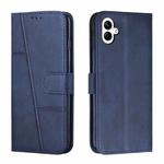 For Samsung Galaxy M14 5G / F14 5G Stitching Calf Texture Buckle Leather Phone Case(Blue)