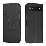 For Google Pixel 7a Stitching Calf Texture Buckle Leather Phone Case(Black)