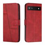 For Google Pixel 7a Stitching Calf Texture Buckle Leather Phone Case(Red)