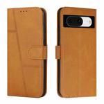 For Google Pixel 8 Stitching Calf Texture Buckle Leather Phone Case(Yellow)