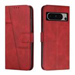 For Google Pixel 8 Pro Stitching Calf Texture Buckle Leather Phone Case(Red)