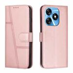 For Tecno Spark 10 Stitching Calf Texture Buckle Leather Phone Case(Rose Gold)