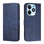 For Tecno Spark 10 Pro Stitching Calf Texture Buckle Leather Phone Case(Blue)