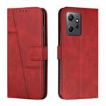 For Xiaomi Redmi Note 12 4G Global Stitching Calf Texture Buckle Leather Phone Case(Red)