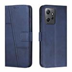 For Xiaomi Redmi Note 12 4G Global Stitching Calf Texture Buckle Leather Phone Case(Blue)