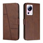 For Xiaomi Civi 2 / 13 Lite Stitching Calf Texture Buckle Leather Phone Case(Brown)