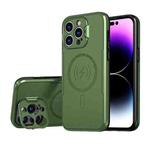 For iPhone 13 Pro MagSafe Magnetic Invisible Camera Holder Phone Case(Green)