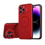For iPhone 11 Pro Max MagSafe Magnetic Invisible Camera Holder Phone Case(Red)