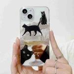 For iPhone 13 Cute Funny Cat Pattern Phone Case(Black)