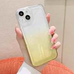 For iPhone 14 Gradient Electroplated Button Space Phone Case(Yellow)