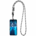 Adjustable Universal Phone Lanyard with Detachable Clip(Black White Pattern)