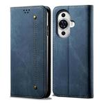 For Huawei Nova 11 Denim Texture Casual Style Horizontal Flip Leather Case(Blue)