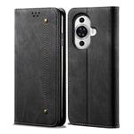 For Huawei Nova 11 Denim Texture Casual Style Horizontal Flip Leather Case(Black)
