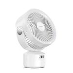 USAMS US-ZB258 Multi-functional Outdoor Shaking Head Silent Fan with Adjustable Light(White)