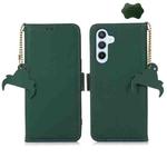 For Samsung Galaxy A05s Genuine Leather Magnetic RFID Leather Phone Case(Green)