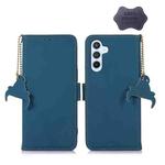 For Samsung Galaxy S24+ 5G Genuine Leather Magnetic RFID Leather Phone Case(Blue)