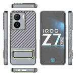 For vivo iQOO Z7 5G Global Wavy Textured Phone Case with Lens Film(Grey)