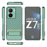 For vivo iQOO Z7 5G Global Wavy Textured Phone Case with Lens Film(Green)