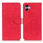 For Samsung Galaxy A05 4G KHAZNEH Retro Texture Horizontal Flip Leather Phone Case(Red)