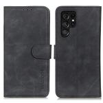 For Samsung Galaxy S24 Ultra KHAZNEH Retro Texture Horizontal Flip Leather Phone Case(Black)