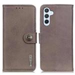 For Samsung Galaxy M34 5G KHAZNEH Cowhide Texture Horizontal Flip Leather Phone Case(Khaki)