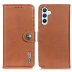 For Samsung Galaxy S24+ KHAZNEH Cowhide Texture Horizontal Flip Leather Phone Case(Brown)