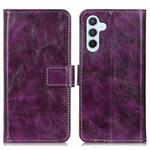 For Samsung Galaxy M34 5G Retro Crazy Horse Texture Horizontal Flip Leather Phone Case(Purple)