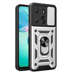 For Tecno Pop 7 Pro / Spark Go 2023 Sliding Camera Cover Design TPU+PC Protective Case(Silver)