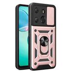 For Tecno Pop 7 Pro / Spark Go 2023 Sliding Camera Cover Design TPU+PC Protective Case(Rose Gold)