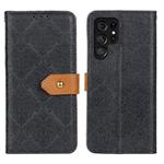 For Samsung Galaxy S24 Ultra European Floral Embossed Leather Phone Case(Black)