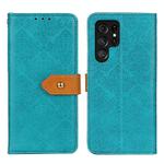 For Samsung Galaxy S24 Ultra European Floral Embossed Leather Phone Case(Blue)