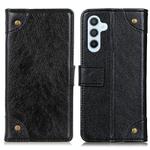 For Samsung Galaxy S24 Copper Buckle Nappa Texture Leather Phone Case(Black)