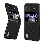 For vivo X Flip Carbon Fiber Texture Protective Phone Case(Black)