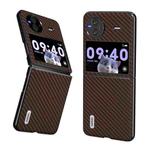 For vivo X Flip Carbon Fiber Texture Protective Phone Case(Dark Brown)