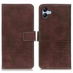 For Samsung Galaxy A05 4G Magnetic Crocodile Texture Leather Phone Case(Brown)
