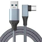 3m USB to USB-C / Type-C Elbow 5Gbps USB3.1 Gen2 Fast Charging Data-sync Cable(Grey)