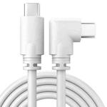2m USB / Type-C to USB-C / Type-C Elbow 5Gbps 60W USB3.1 Gen1 Fast Charging Data-sync Cable(White)