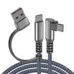 3m 20V 3A 480Mbps USB + USB-C / Type-C to USB-C / Type-C Fast Charging Data-sync Cable(Grey)