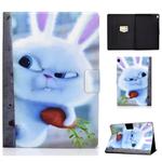 For Lenovo Tab M10 HD TB-X505F Colored Drawing Horizontal Flip Leather Case with Holder & Card Slots & Sleep / Wake-up Function(White Rabbit)