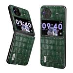 For vivo X Flip ABEEL Crocodile Texture Genuine Leather Phone Case(Green)