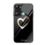 For Infinix Hot 20i Colorful Painted Glass Phone Case(Black Love)