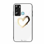 For Infinix Hot 20i Colorful Painted Glass Phone Case(Golden Love)