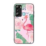 For Infinix Hot 20i Colorful Painted Glass Phone Case(Flamingo)
