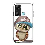 For Infinix Hot 20i Colorful Painted Glass Phone Case(Owl)